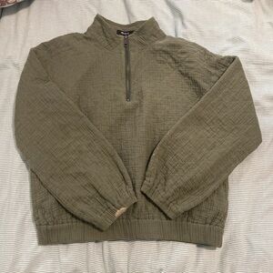 Madewell Women's Olive Zip Up Sweater